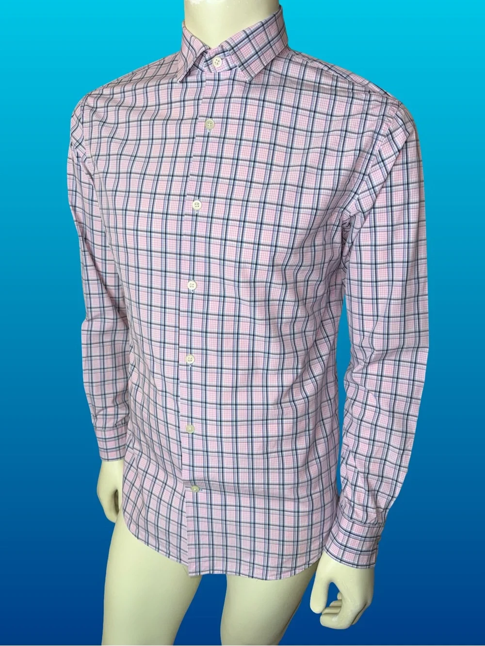 Banana Republic Pink & Blue Plaid Long Sleeve Button-Up Shirt Men’s Size M